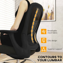 Homcom Mesh Draughtsman Chair, Ergonomic Drafting Chair, Black - thumbnail 7