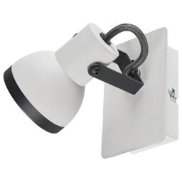 Beliani Set Of 2 Wall Lamps White And Black Metal 1-Light Swing Arm Cone Shade Spotlight - Industrial Style - thumbnail 5