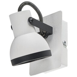 Beliani Set Of 2 Wall Lamps White And Black Metal 1-Light Swing Arm Cone Shade Spotlight - Industrial Style - thumbnail 6