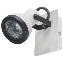 Beliani Set Of 2 Wall Lamps White And Black Metal 1-Light Swing Arm Cone Shade Spotlight - Industrial Style - thumbnail 3