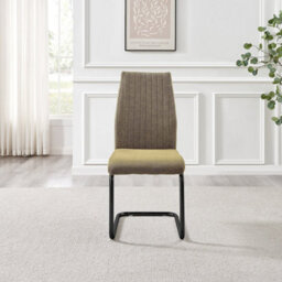 Furniturebox Uk Lorenzo 2X Sage Green Fabric Black Leg Dining Chair - thumbnail 3