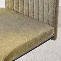 Furniturebox Uk Lorenzo 2X Sage Green Fabric Black Leg Dining Chair - thumbnail 6