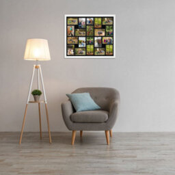 AK Frames 80X70Cm White Modern Multi Photo Frame With Black Mount - Holds 20 Apertures (18X) 6X4, (2X) 4X4 Photos - thumbnail 3