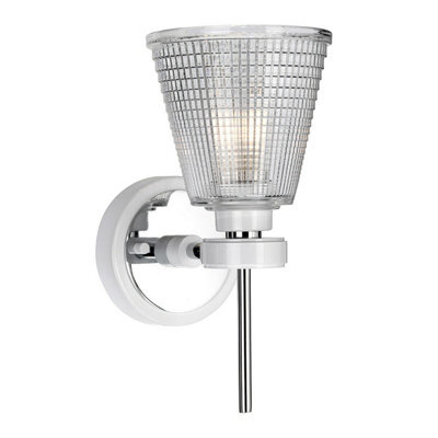 Elegant Ip44 Wall Light With Patterned Glass And Polished Chrome Finish - 3.5W Led G9 Downlight