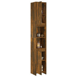 Vidaxl Bathroom Cabinet Smoked Oak 30X30X183.5 Cm Engineered Wood - thumbnail 4