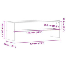 Walplus Tv Cabinet Smoked Oak 120X40X40 Cm Engineered Wood - thumbnail 9