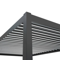 MonsterShop Metal Pergola 3M X 4M Anthracite Grey 4 Retractable White Blinds - thumbnail 9