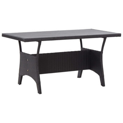 Vidaxl Garden Table Black 120X70X66 Cm Poly Rattan - image 1