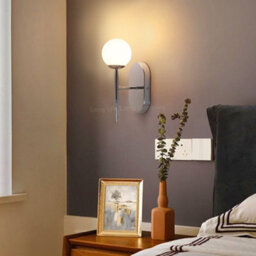 Long Life Lamps Company Modern Indoor Frosted Glass Globe Scone Chrome Wall Light H3078 With Led G9 Warm White - thumbnail 6