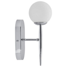 Long Life Lamps Company Modern Indoor Frosted Glass Globe Scone Chrome Wall Light H3078 With Led G9 Warm White - thumbnail 3