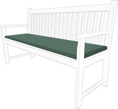 istyle mode 3 Seater Garden Bench Cushion Seatpad Indoor & Outdoor Use - Green - image 1