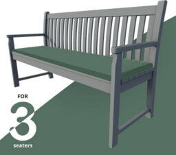 istyle mode 3 Seater Garden Bench Cushion Seatpad Indoor & Outdoor Use - Green - thumbnail 3