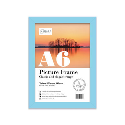 A6 Light Blue Picture Frame Fits A6 (10.5 X 14.8Cm - 4.1 X 5.8In) Poster, Photo, Artwork, Or Print. - image 1