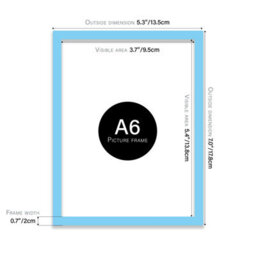 A6 Light Blue Picture Frame Fits A6 (10.5 X 14.8Cm - 4.1 X 5.8In) Poster, Photo, Artwork, Or Print. - thumbnail 2