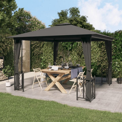 Berkfield Gazebo With Sidewalls&double Roofs 3X3 M Anthracite - image 1