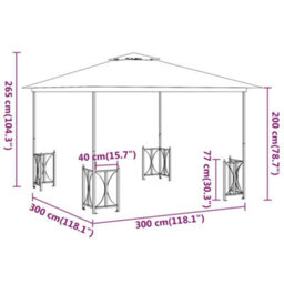 Berkfield Gazebo With Sidewalls&double Roofs 3X3 M Anthracite - thumbnail 6
