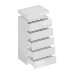 Modern White 5 Drawer Cabinets Dressing Tables Storage Cabinets W/led Light - thumbnail 6
