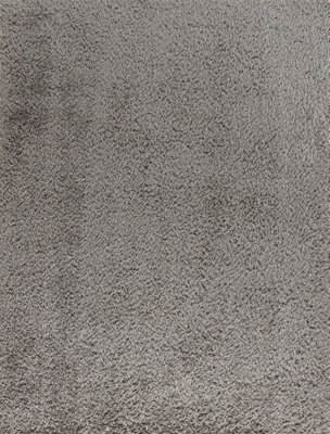 Livabliss Moda Shaggy-Solid Color Dark Grey Plush Soft Pile Living Bedroom Rug 160 X 213 Cm Easy Care, Non Shedding - image 1