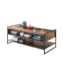 Timber Art Design Abbey Coffee Table With 3 Drawers Rustic Industrial Oak Effect Living Room - thumbnail 4