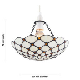 First Choice Lighting Nicolson - Natural Tiffany Jewel Uplight Easy Fit Pendant Shade - thumbnail 9