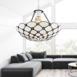 First Choice Lighting Nicolson - Natural Tiffany Jewel Uplight Easy Fit Pendant Shade - thumbnail 8