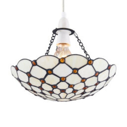 First Choice Lighting Nicolson - Natural Tiffany Jewel Uplight Easy Fit Pendant Shade