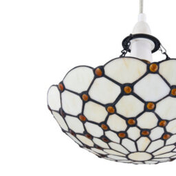 First Choice Lighting Nicolson - Natural Tiffany Jewel Uplight Easy Fit Pendant Shade - thumbnail 5