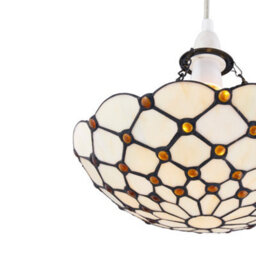 First Choice Lighting Nicolson - Natural Tiffany Jewel Uplight Easy Fit Pendant Shade - thumbnail 4