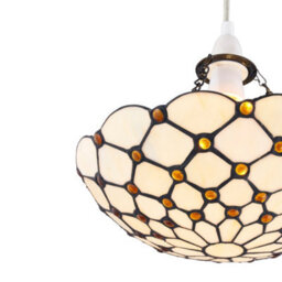 First Choice Lighting Nicolson - Natural Tiffany Jewel Uplight Easy Fit Pendant Shade - thumbnail 6