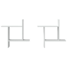 Walplus Wall Shelves 2 Pcs White 50X12X50 Cm Engineered Wood - thumbnail 4