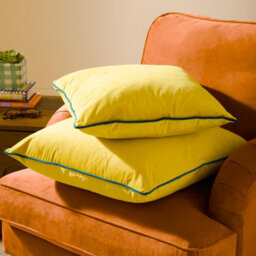 furn. Furn Meridian Velvet Feather Filled Cushion, Cylon/teal, 45 X 45Cm - thumbnail 5