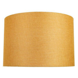 Happy Homewares Contemporary And Sleek 12 Inch Ochre Linen Fabric Drum Lamp Shade 60W Maximum