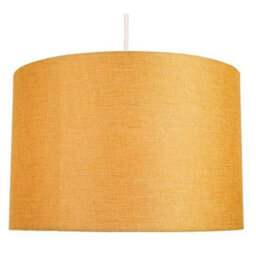 Happy Homewares Contemporary And Sleek 12 Inch Ochre Linen Fabric Drum Lamp Shade 60W Maximum - thumbnail 2