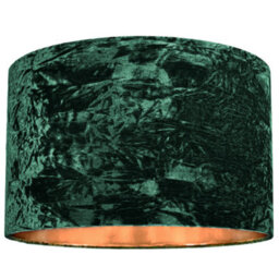 Happy Homewares Modern Green Crushed Velvet 20 Floor/pendant Lampshade With Shiny Copper Inner - thumbnail 1