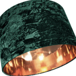 Happy Homewares Modern Green Crushed Velvet 20 Floor/pendant Lampshade With Shiny Copper Inner - thumbnail 3
