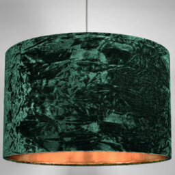 Happy Homewares Modern Green Crushed Velvet 20 Floor/pendant Lampshade With Shiny Copper Inner - thumbnail 5