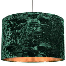 Happy Homewares Modern Green Crushed Velvet 20 Floor/pendant Lampshade With Shiny Copper Inner - thumbnail 4