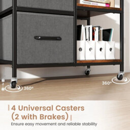 3 Drawer Mobile File Cabinet Rolling Printer Stand - thumbnail 4