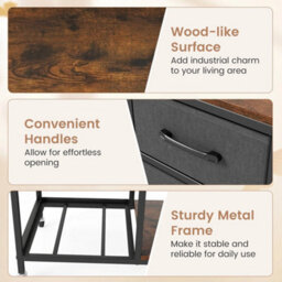 3 Drawer Mobile File Cabinet Rolling Printer Stand - thumbnail 3