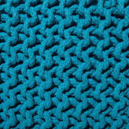 Wyld And Coco Blue Knitted Cotton Pouf Ottoman With Eps Beads Filling, 50 X 50 Cm Square - thumbnail 5