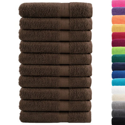 Berkfield Durable Premium Sauna Towels Solund 10Pcs Brown 80X200Cm 600Gsm