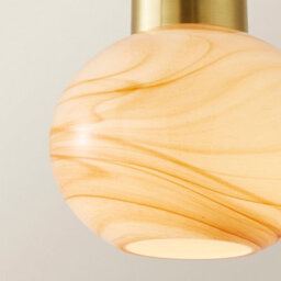 Valuelights Sookie Alabaster Marble Effect Glass Brushed Gold Capped Ceiling Pendant Light - thumbnail 5