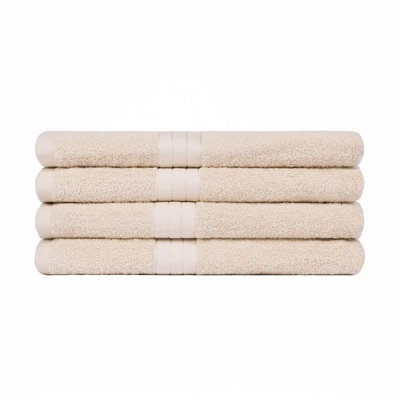 Ohs 4 Pack Of 100% Cotton Bath Towel, 70 X 115Cm - Beige