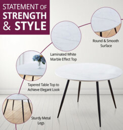 Hallowood Furniture Cullompton Large Round Dining Table (1.2M) With 6 Chairs (Cha502-Sgy) - thumbnail 4