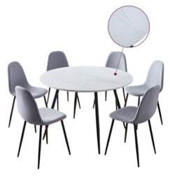 Hallowood Furniture Cullompton Large Round Dining Table (1.2M) With 6 Chairs (Cha502-Sgy) - thumbnail 8