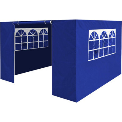 Loops Side Walls Door & Windows For 3X3M Pop-Up Gazebo - Blue - Garden Party Tent - image 1
