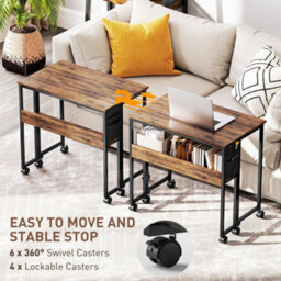 Wyld Haus Saha 80Cm Rustic Brown Drop Leaf Writing Desk - Compact, Foldable Workstation - thumbnail 6
