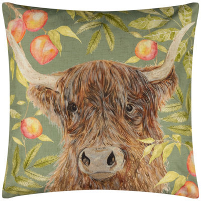 Evans Lichfield Grove Highland Cow Outdoor Cushion Cover - image 1