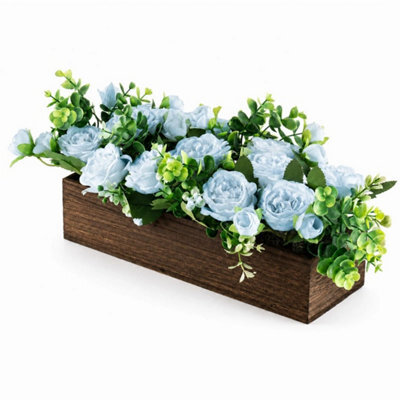 Blue Artificial Flower Arrangement With Planter Box - image 1