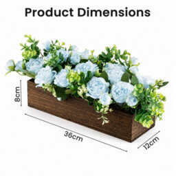 Blue Artificial Flower Arrangement With Planter Box - thumbnail 2
